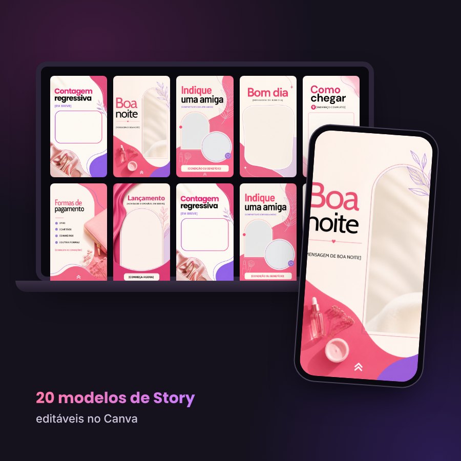 Modelos de Story prontos abertos no Canva